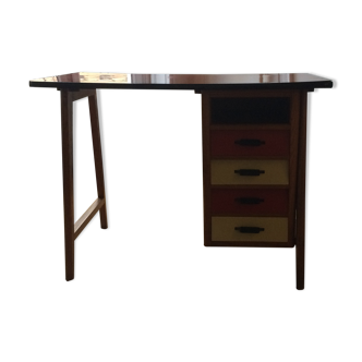 Bureau bois et Formica années 60