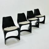 Denmark 1970s 4 x Space Age dining chair designed by Steen Ostergaard for Paul Cadovious