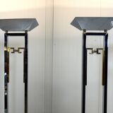 Arte Lumen floor lamps chrome & brass 1970’s, set of 2