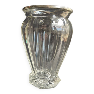 Vase in cut crystal and silver hallmark head of minerva 1st title