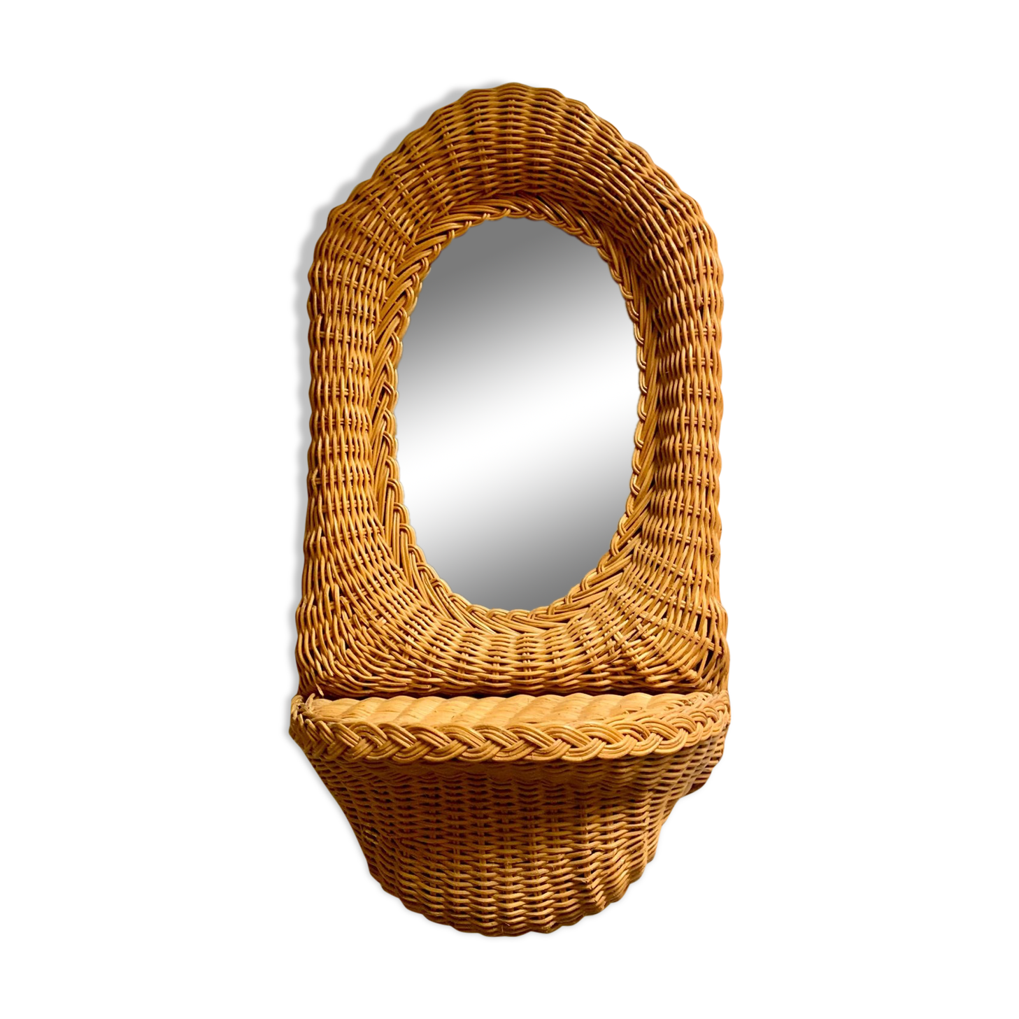 Wicker mirror from the 60s