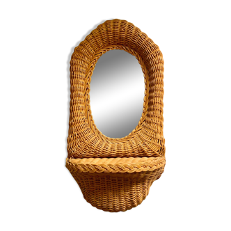 Wicker mirror from the 60s