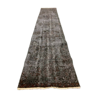 Tapis turc runner 284x61 cm laine vintage