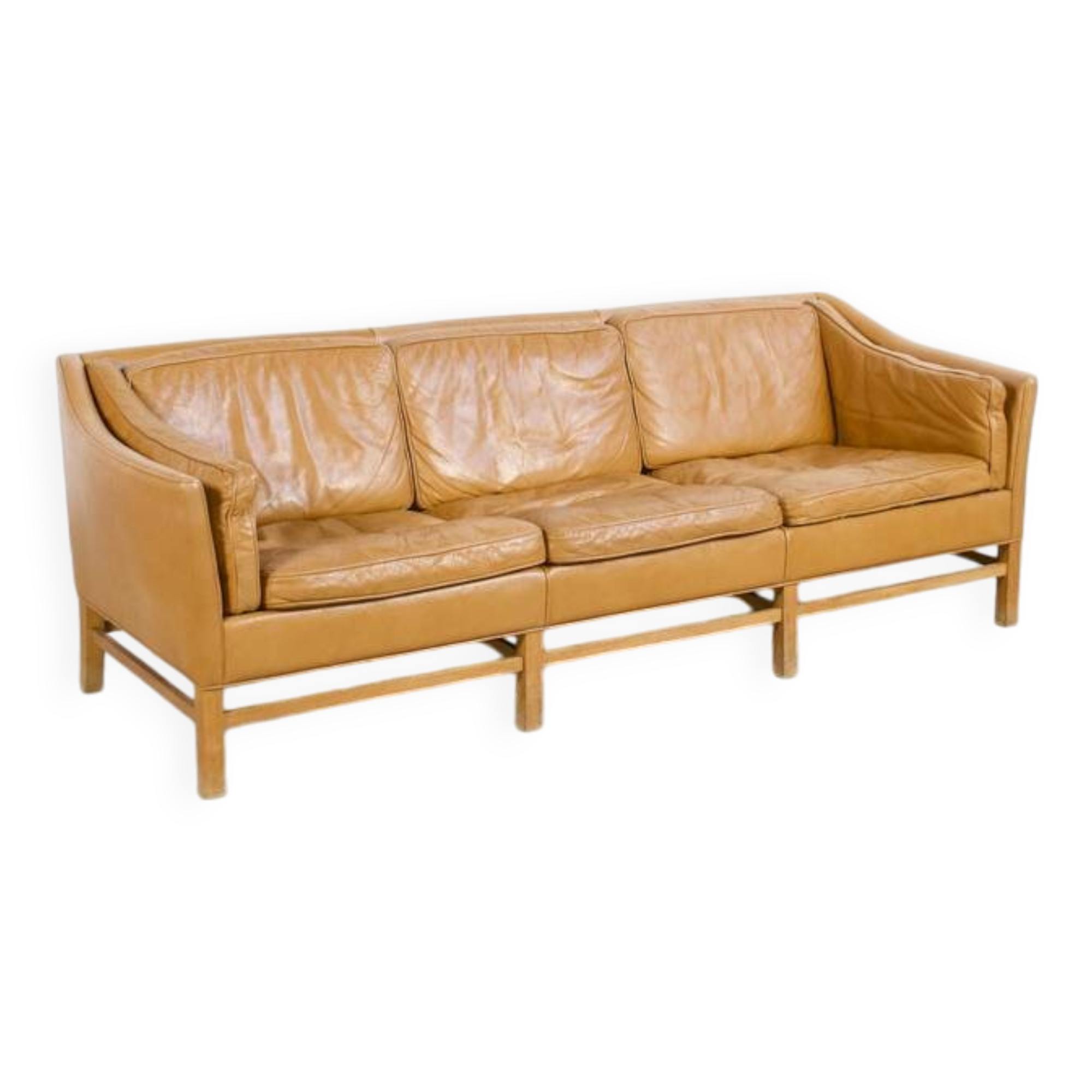 3-seater sofa in cognac leather, Georg Thams, 1960s, Grant Mobelfabrik, publisher