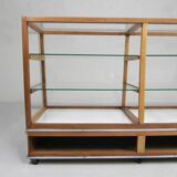 Vintage bakery display case, counter on castors 1950s