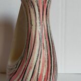 Free-form ceramic vase by R. Dupanier with abstract decoration from the 50s