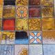 Vintage coffee table "Moulin de la roue" Vallauris in glazed ceramic and forged metal
