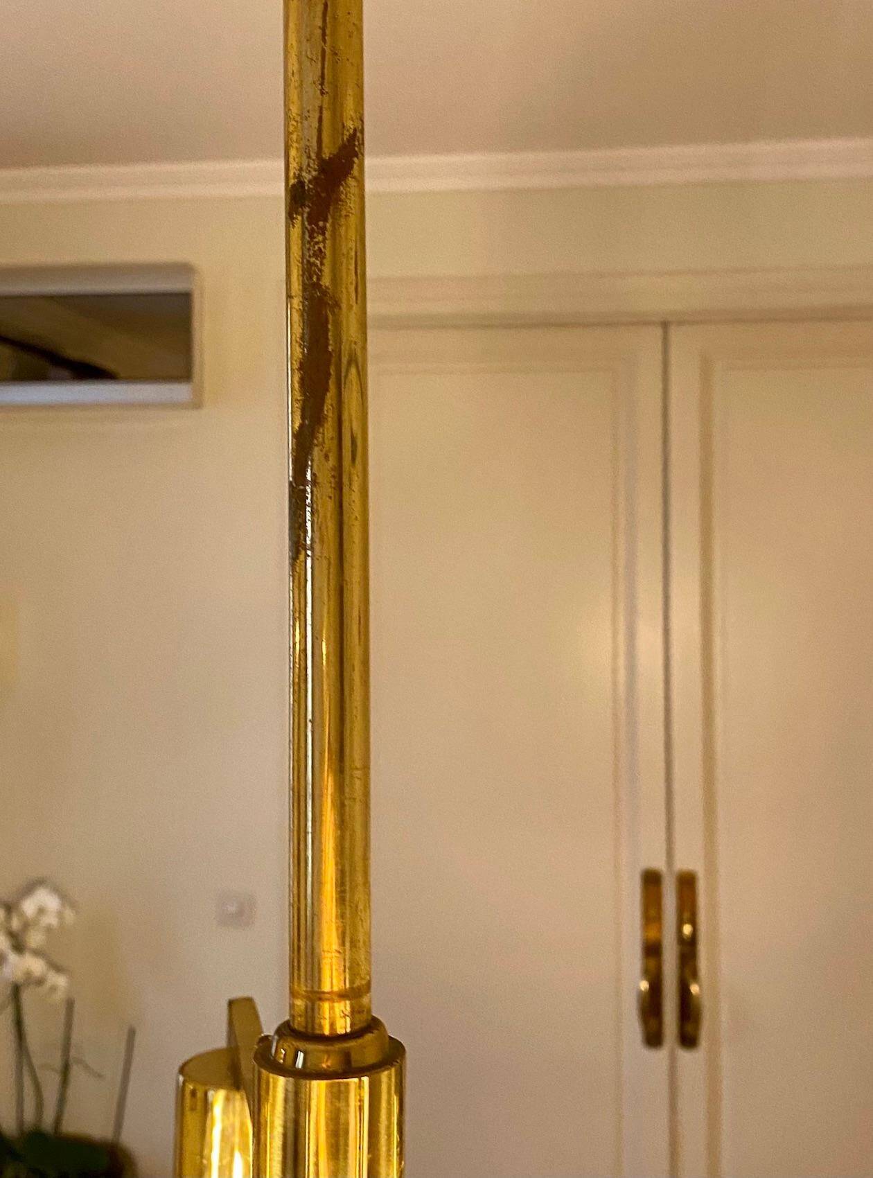 Five-globe brass chandelier by Hans-Agne Jakobsson
