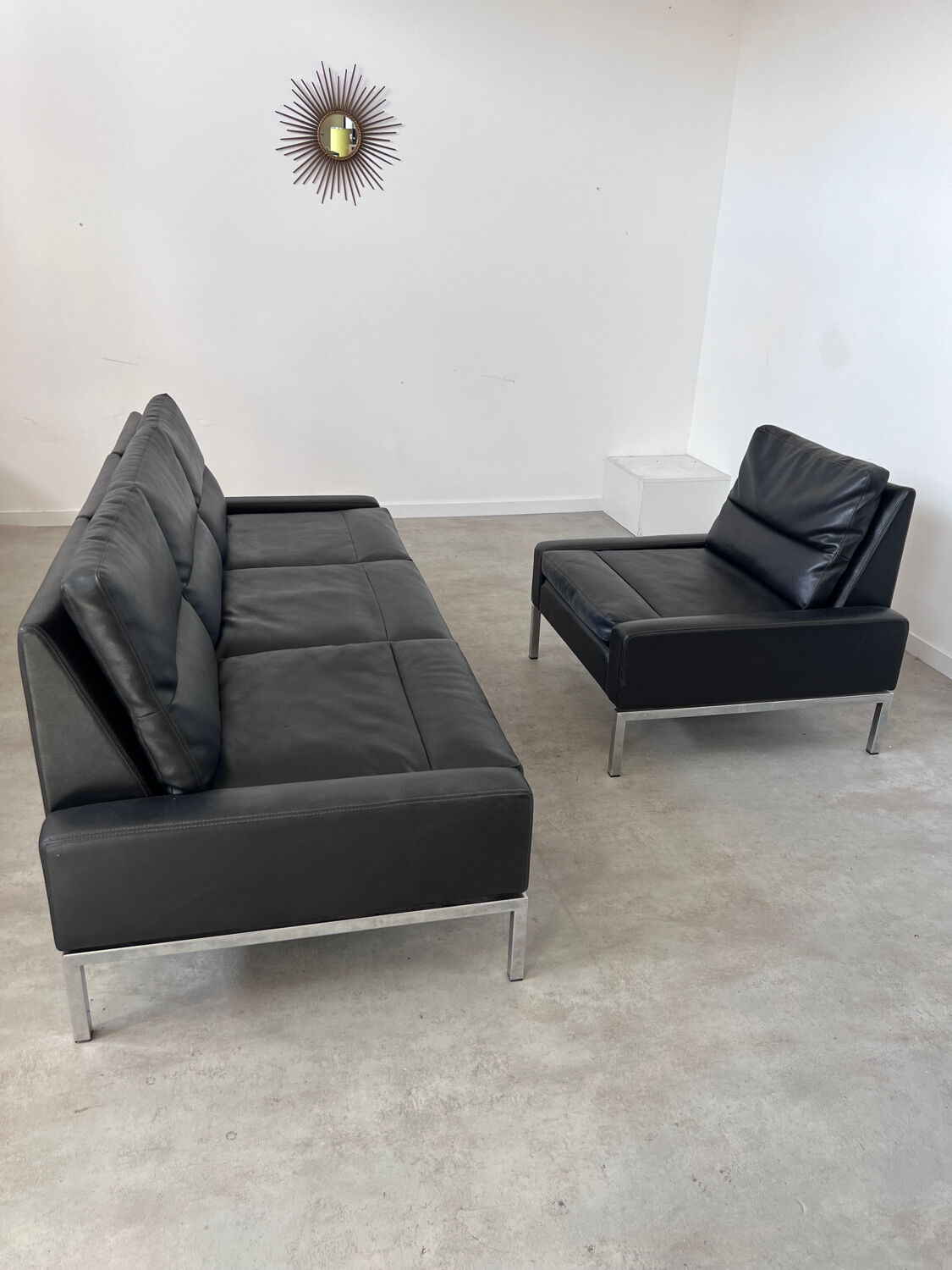 Leather Sofa and Armchair design Hans Peter Piehl for Wilkhahn 60s