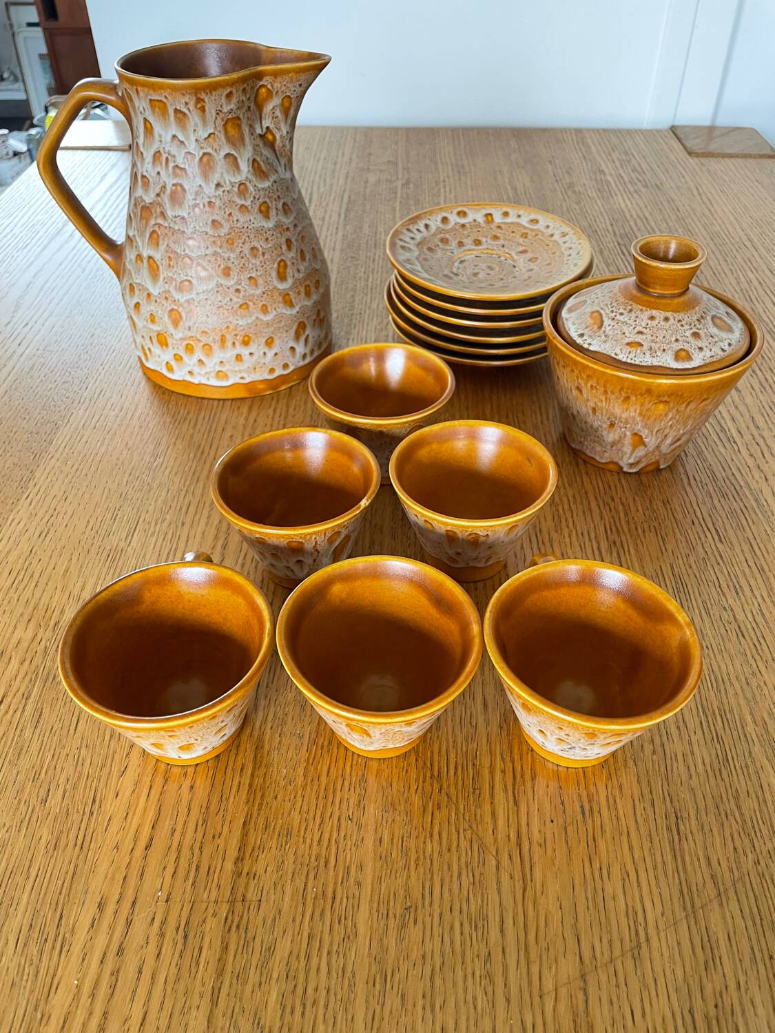 Niderviller Fauve model coffee set – 14 pieces, stamped, excellent