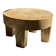 Coffee table, four-legged low table in natural solid monoxyle mango wood.