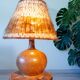 Lampe grés et laine brut, signée Alain Blanchard, 1970