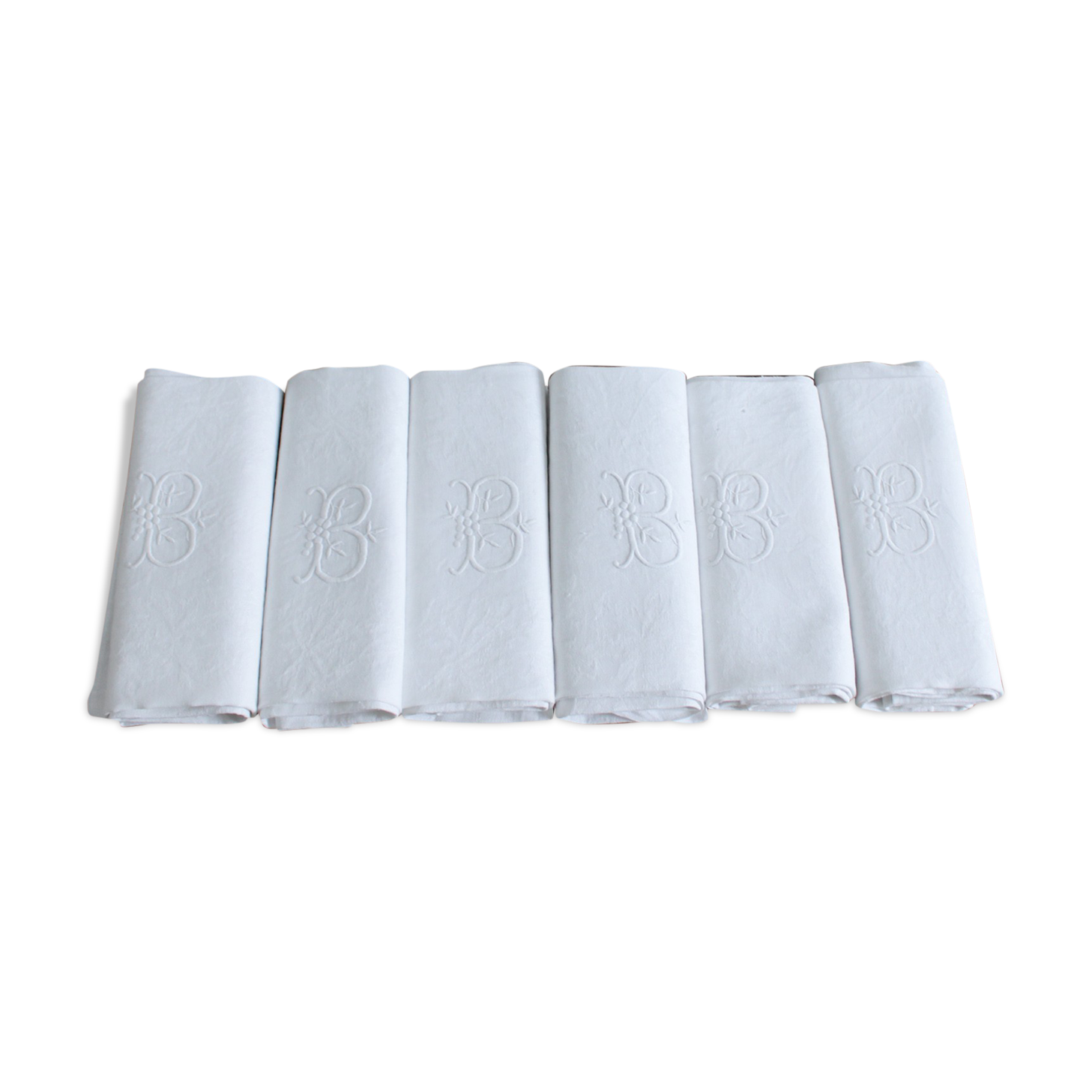 Lot de 6 serviettes de table monogrammées