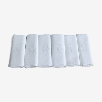 Lot de 6 serviettes de table monogrammées