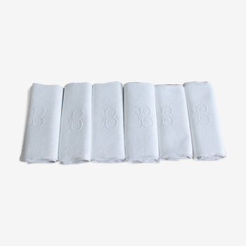 Set of 6 monogrammed napkins