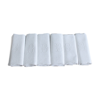 Lot de 6 serviettes de table monogrammées