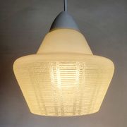 Vintage pendant lamp in glaze, with relief structure, 1980s.