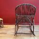 Vintage rocking chair, 60's, rattan and bamboo Rohé Noordwolde