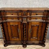 Alsatian sideboard with support height in solid stained wood from the 17th century