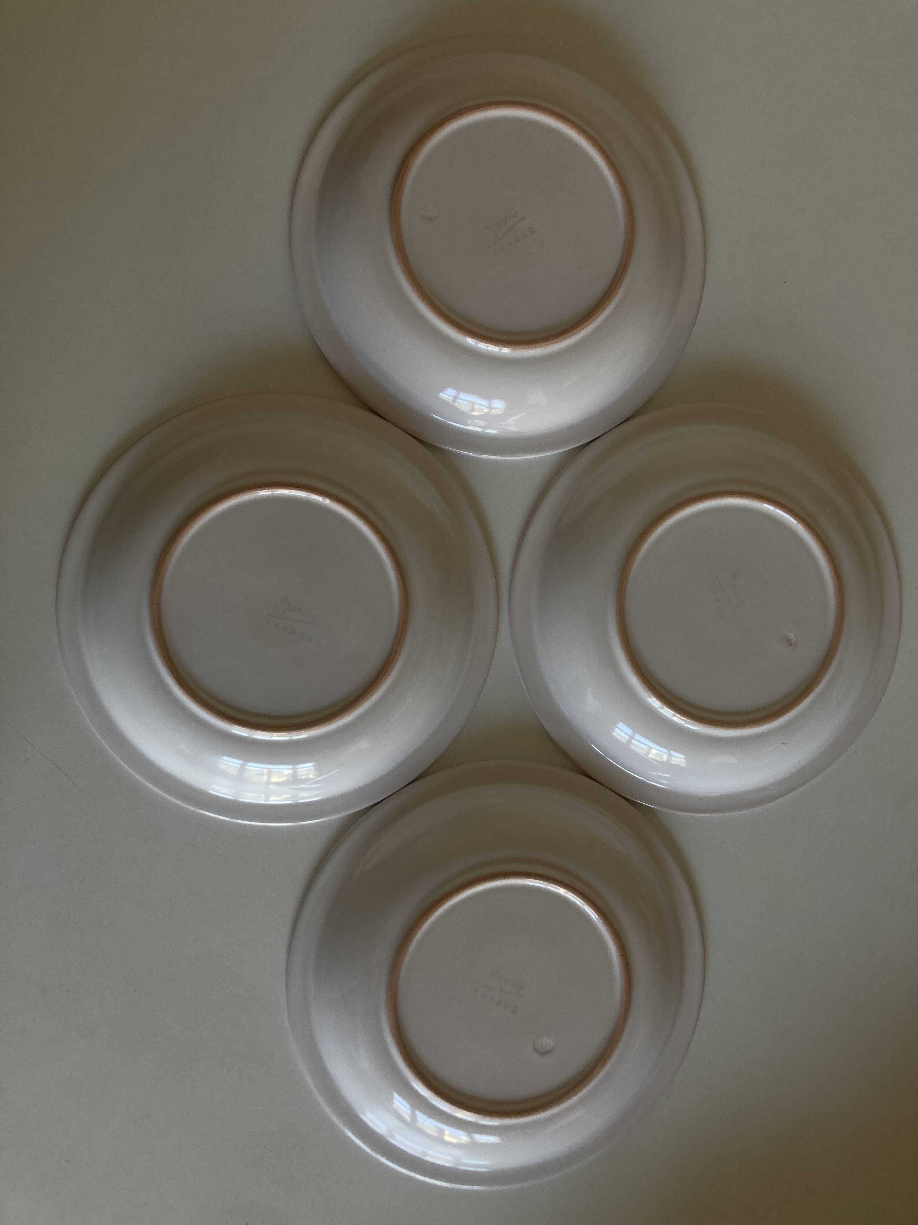 Set of 4 Festons soup plates by Pierre Motton Gien 1970