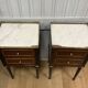 Pair of Louis XVI style bedside tables in mahogany