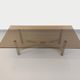 Vintage coffee table in smoked glass and brushed cast aluminum from the 70s