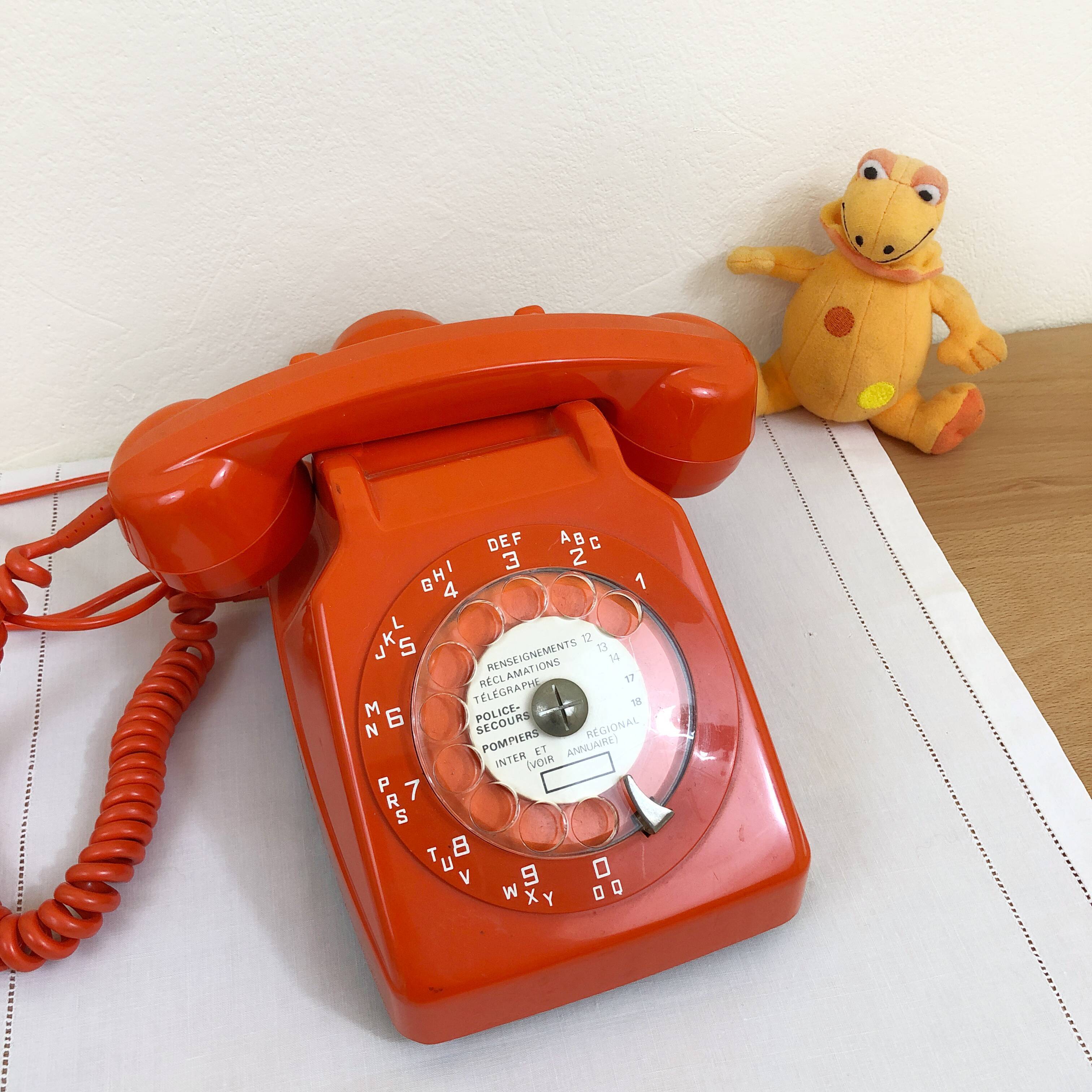 Vintage orange socotel phone