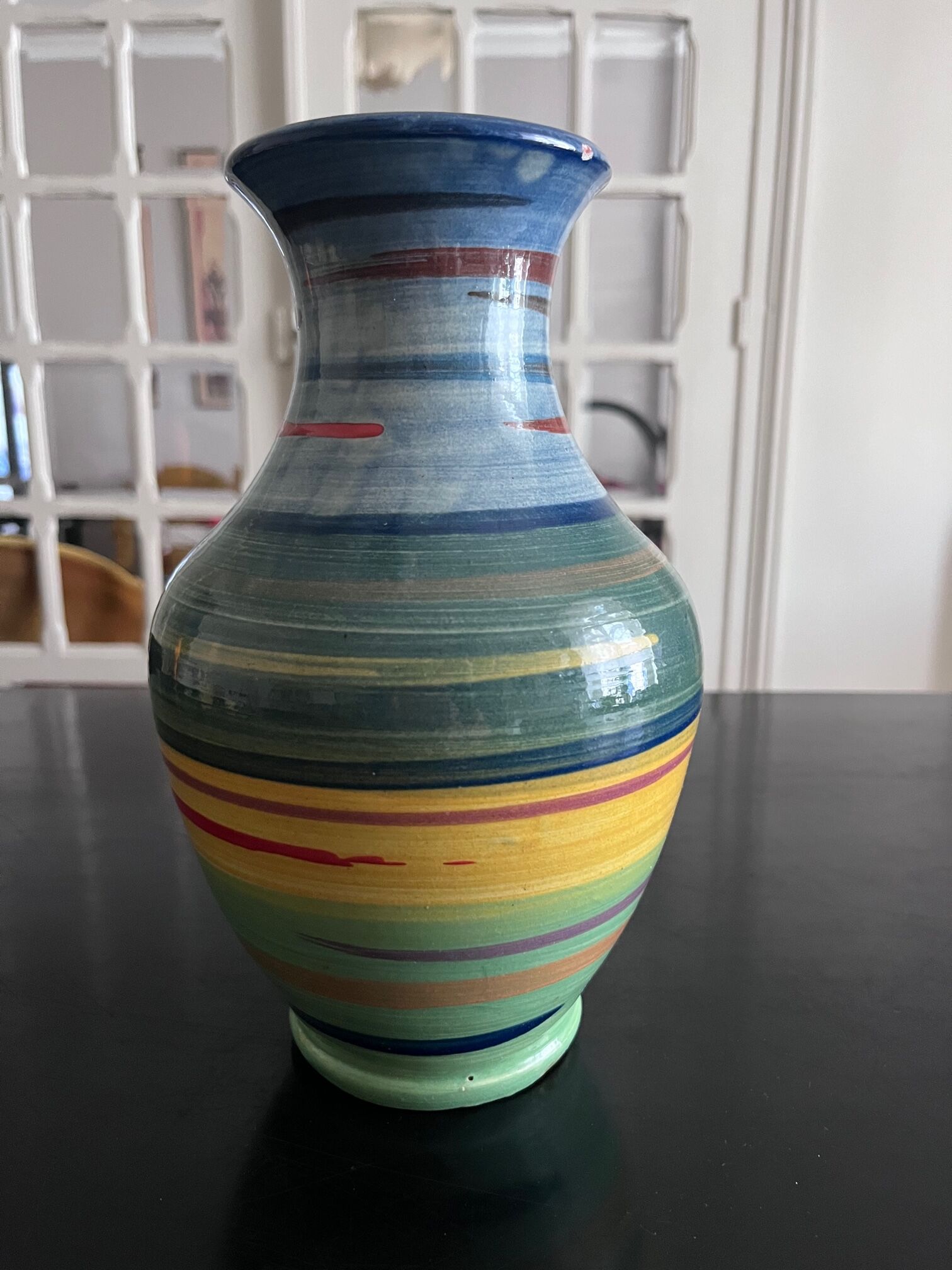 Multicolored ceramic vase