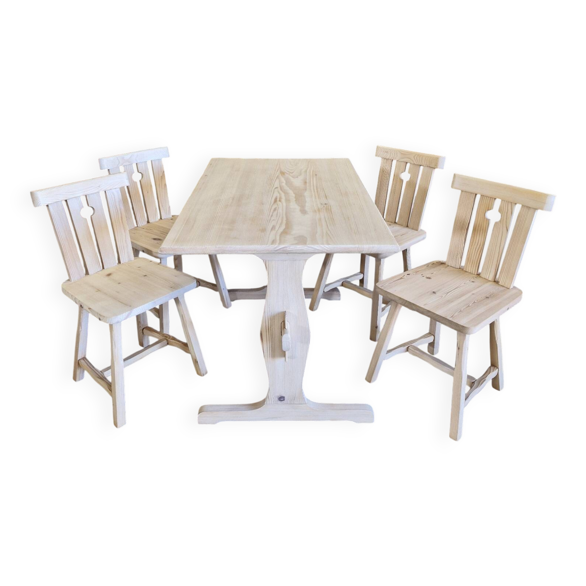 Solid pine table and chairs set