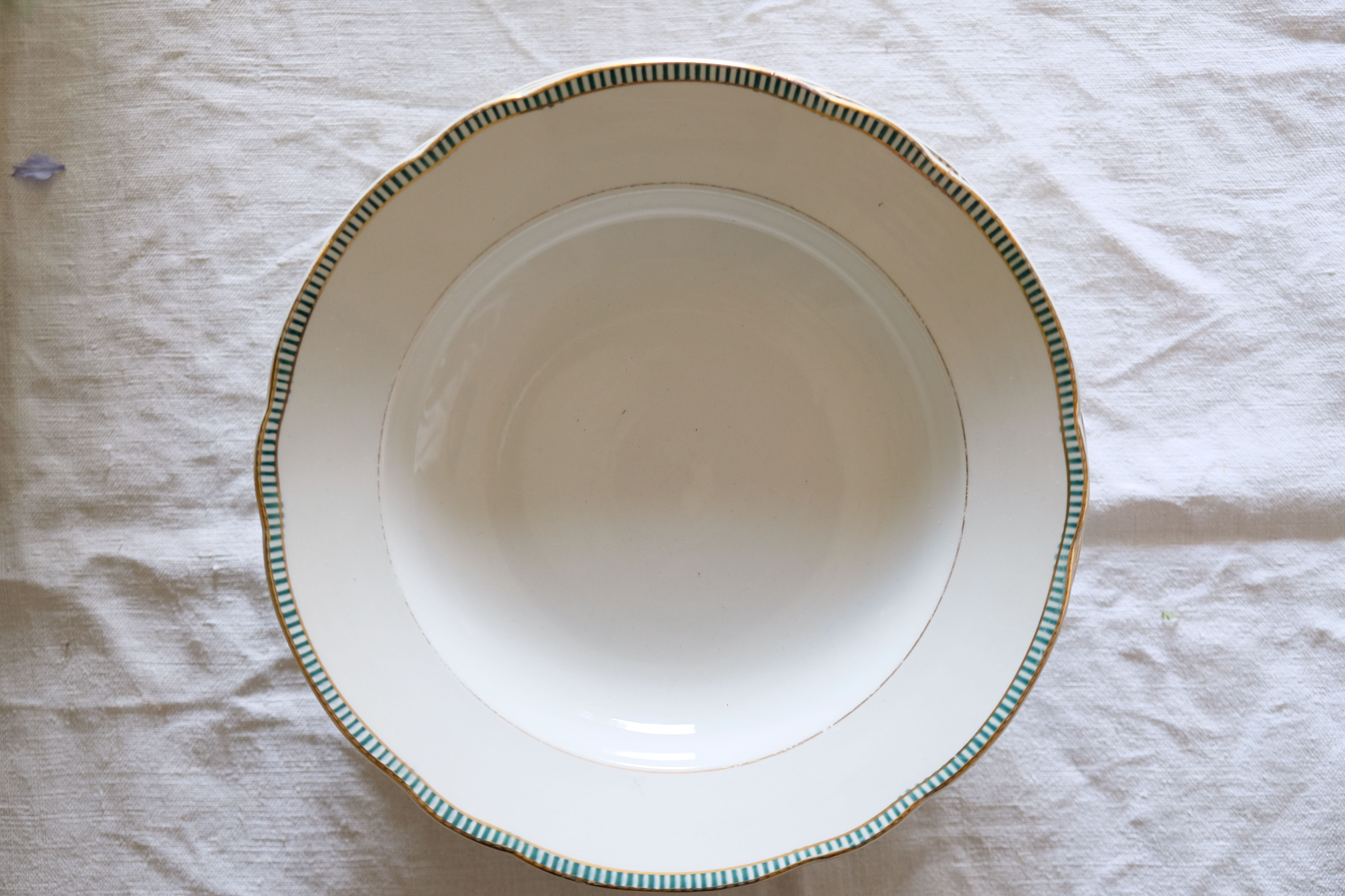 Set of 12 porcelain soup plates collection ''Juan'' Sarreguemine Digoin 1950