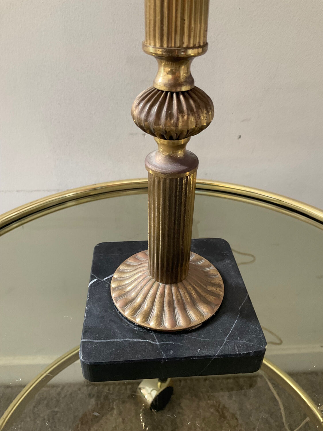 Lampe vintage en marbre et métal doré