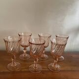 6 small Rosaline glasses