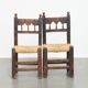 Antique Spanish Country Chairs with Woven Rush Seats