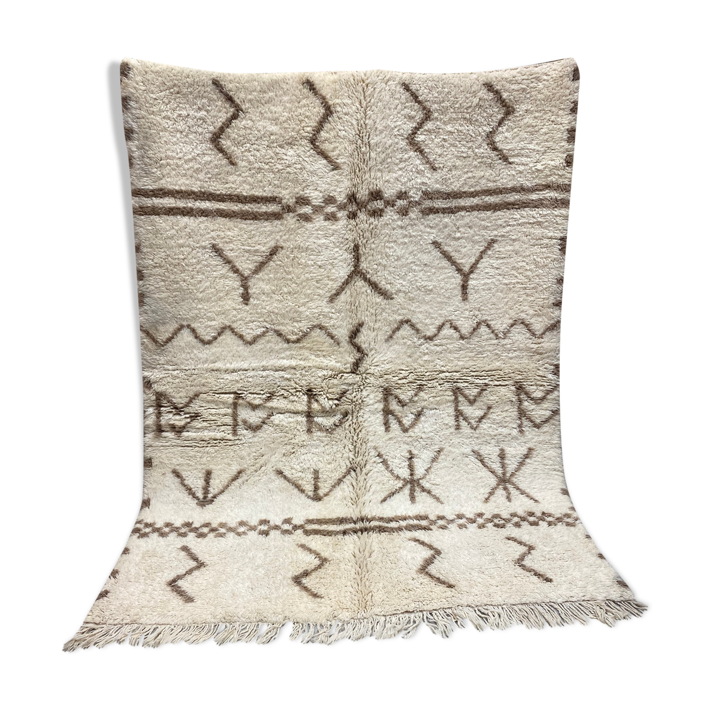 White/marrone laine carpet 180x240cm