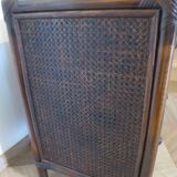 Vintage-commode 3 tioirs -bois bambou et rotin tressé - années 80