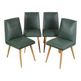 Set of 4 Moleskine chairs, 1950s.