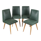 Set of 4 Moleskine chairs, 1950s.