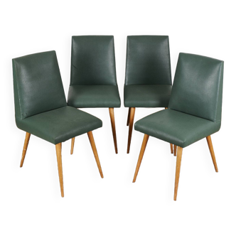 Set of 4 Moleskine chairs, 1950s.