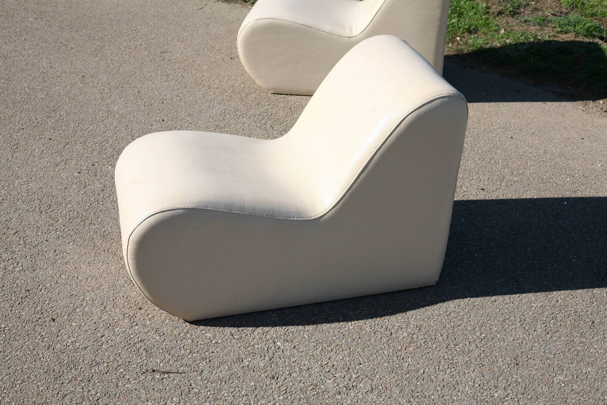 Pair of vintage armchairs, 1970s, faux leather