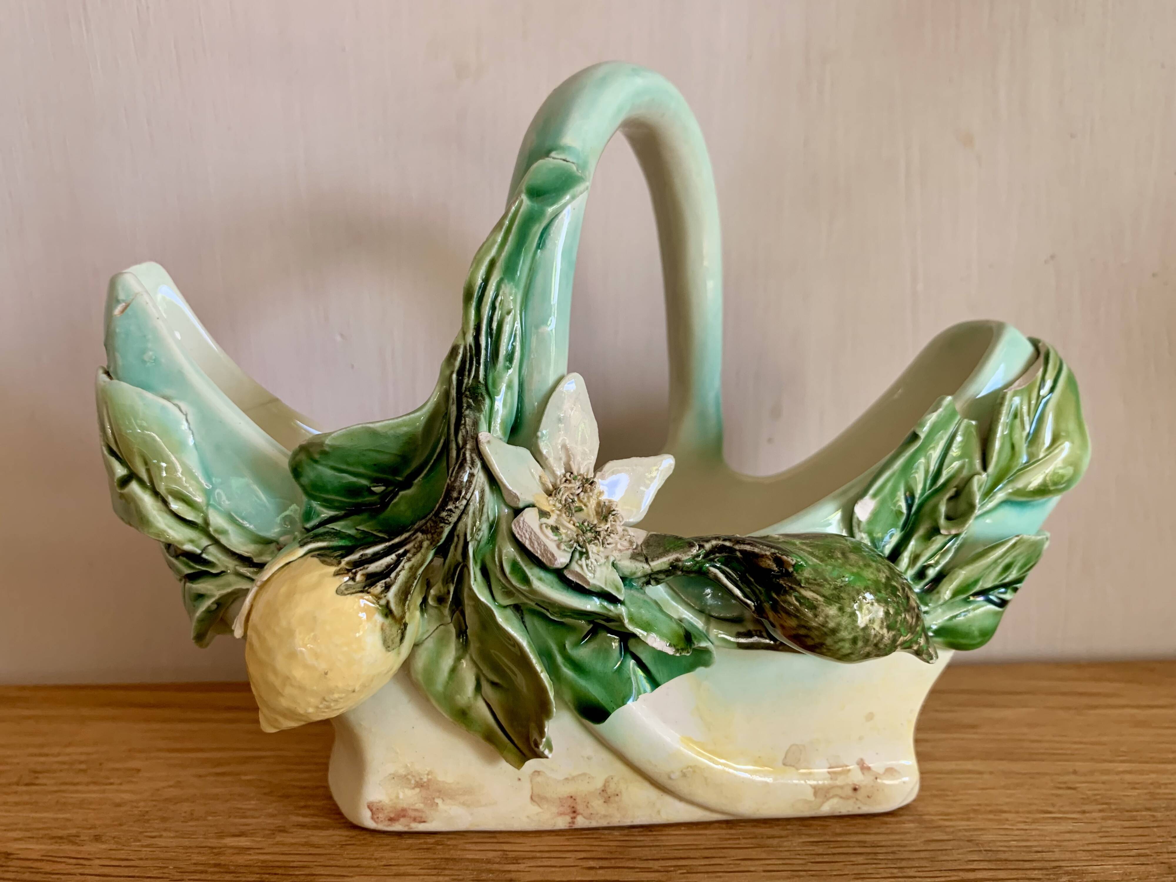 Old Lonchamp earthenware basket