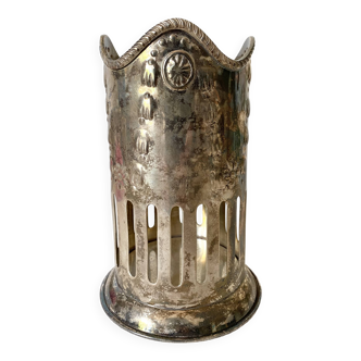 Table bottle holder in silver metal