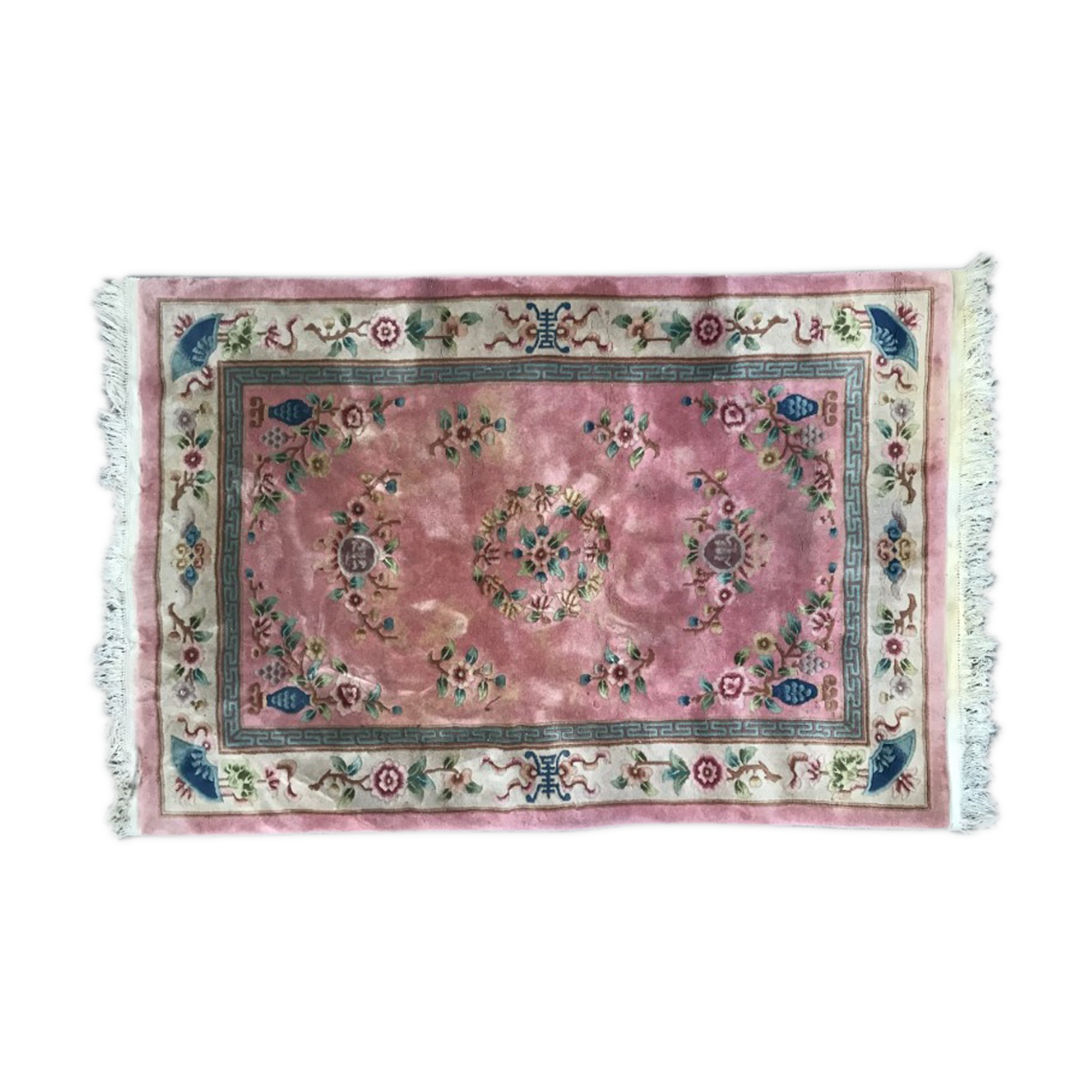 Carpet made Chinese vintage hand 140 X 208 cm