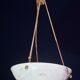 Great size superb Art Deco white alabaster chandelier, 1930s