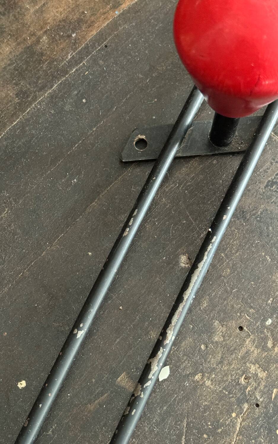 Vintage wooden ball wall coat rack