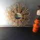 Sun mirror / vintage rattan wood flower