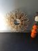 Sun mirror / vintage rattan wood flower