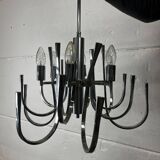 Lustre vintage chromé / suspension avec 6 points lumineux