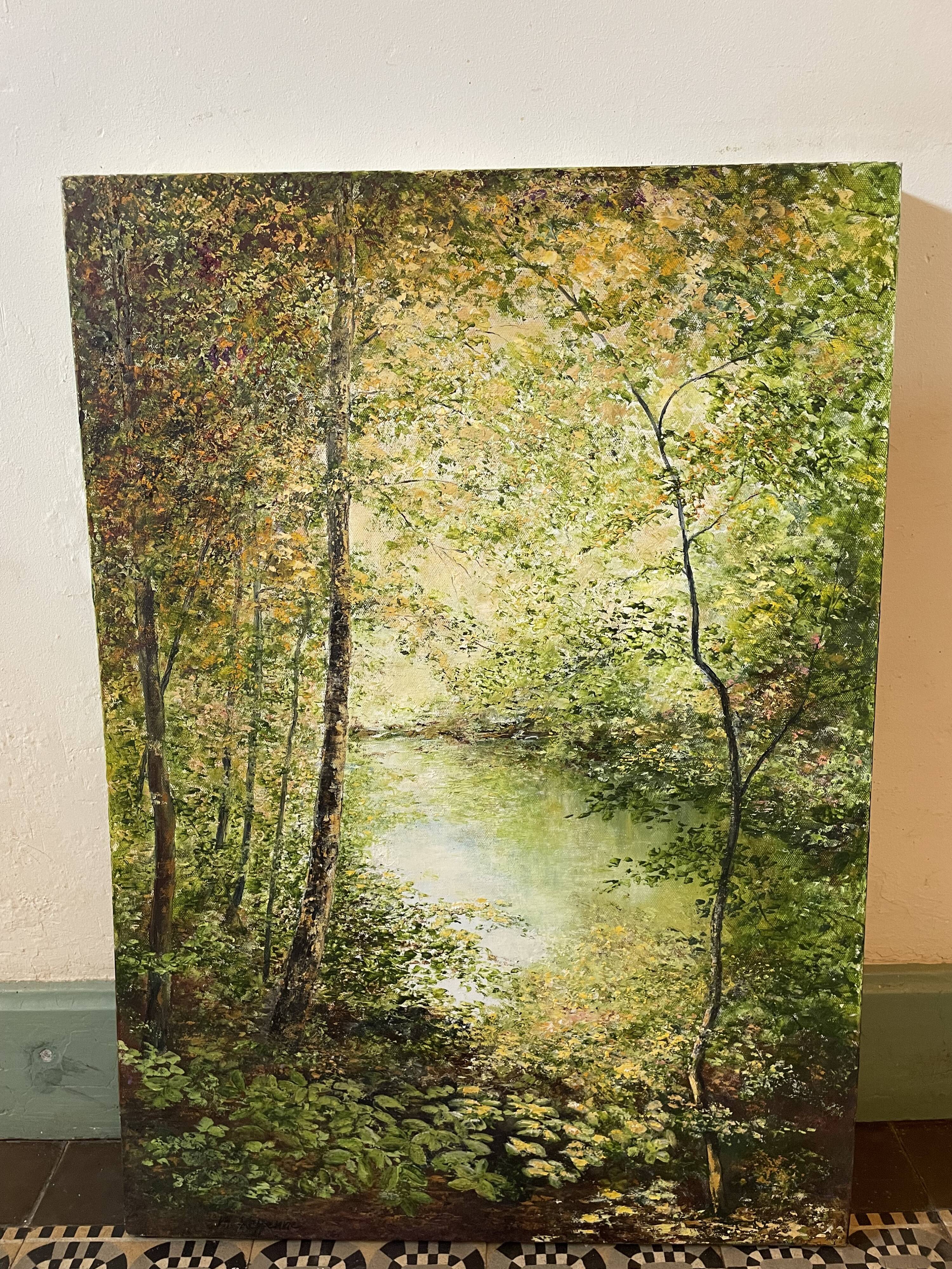 Landscape painting oil on canvas signed