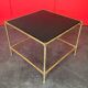 Table basse bambou et cuir vers 1950