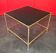 Table basse bambou et cuir vers 1950